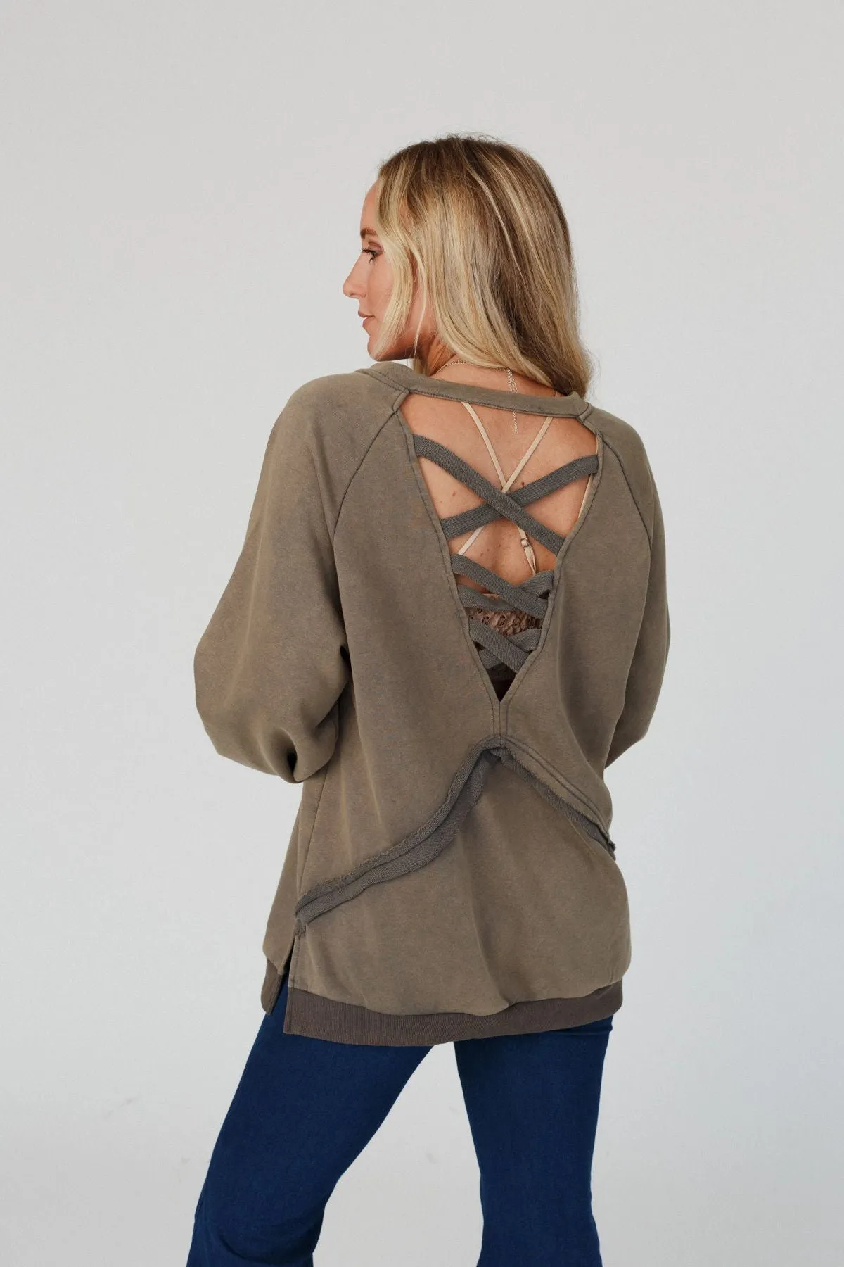 Dusty Charcoal Crossed Paths Sweatshirt