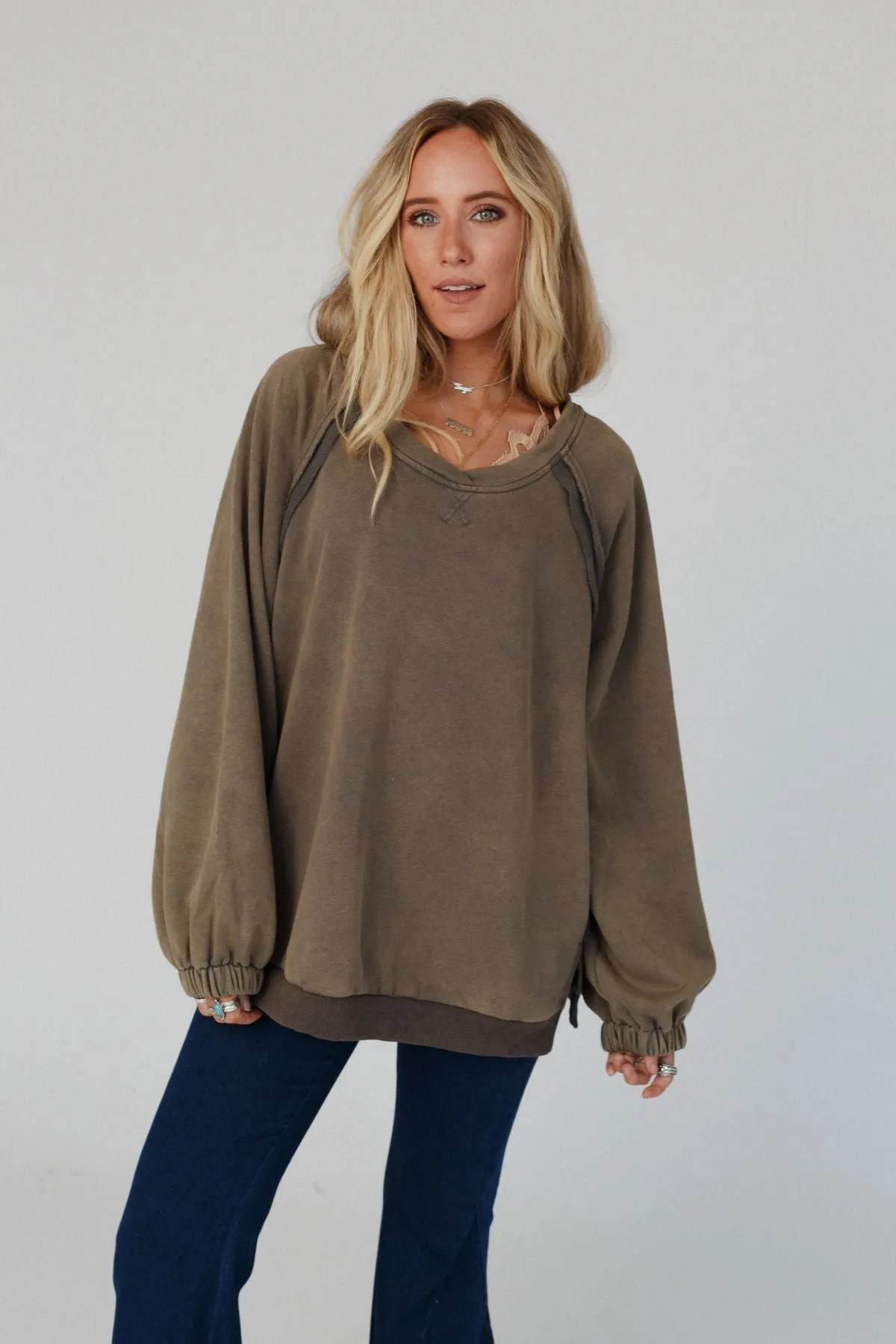 Dusty Charcoal Crossed Paths Sweatshirt