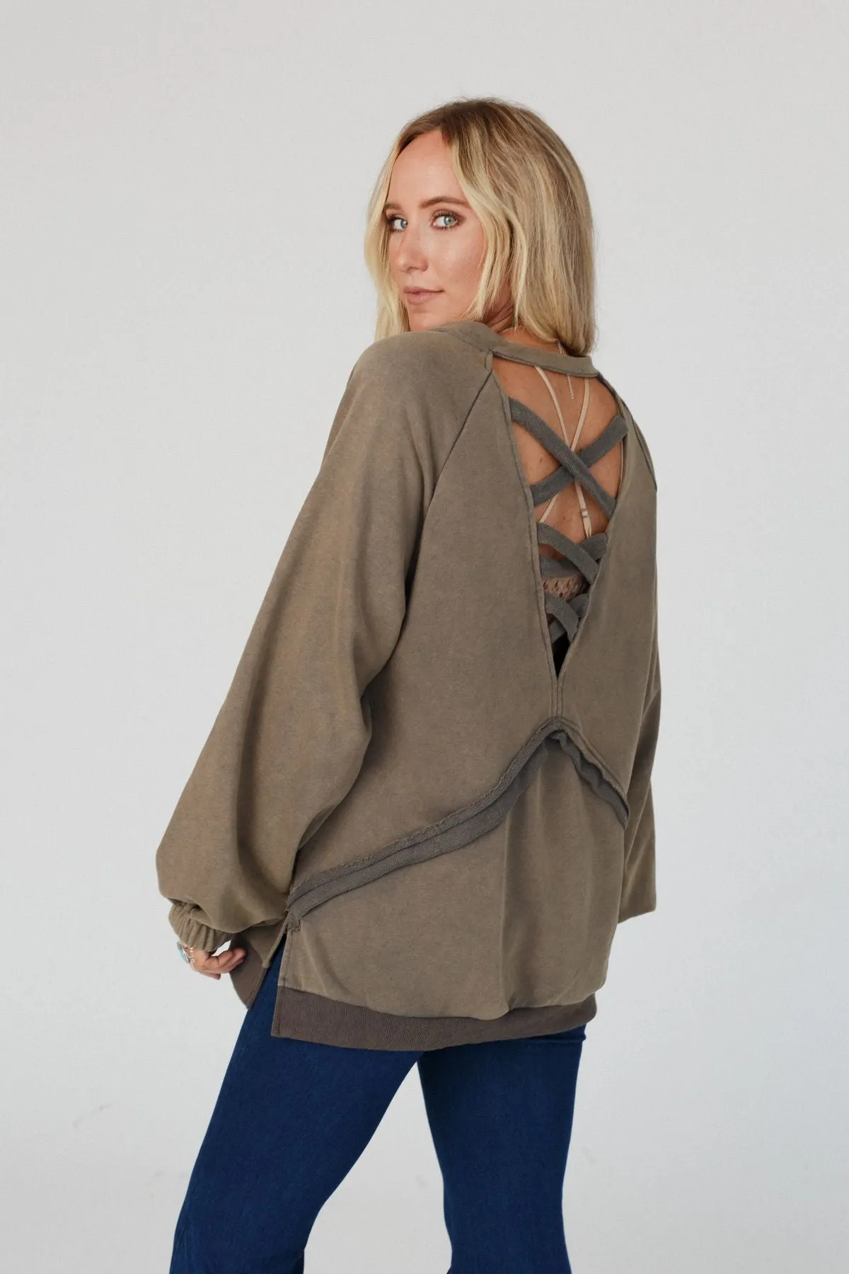 Dusty Charcoal Crossed Paths Sweatshirt