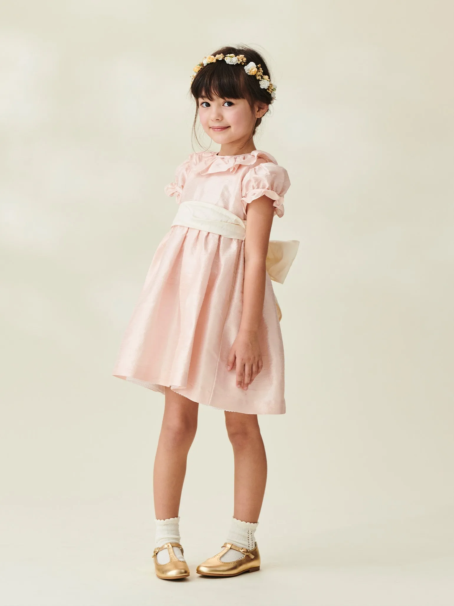 Dusty Pink Azalea Ceremony Girl Silk Dress