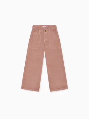 Dusty Pink Enola Girl Wide Leg Trousers