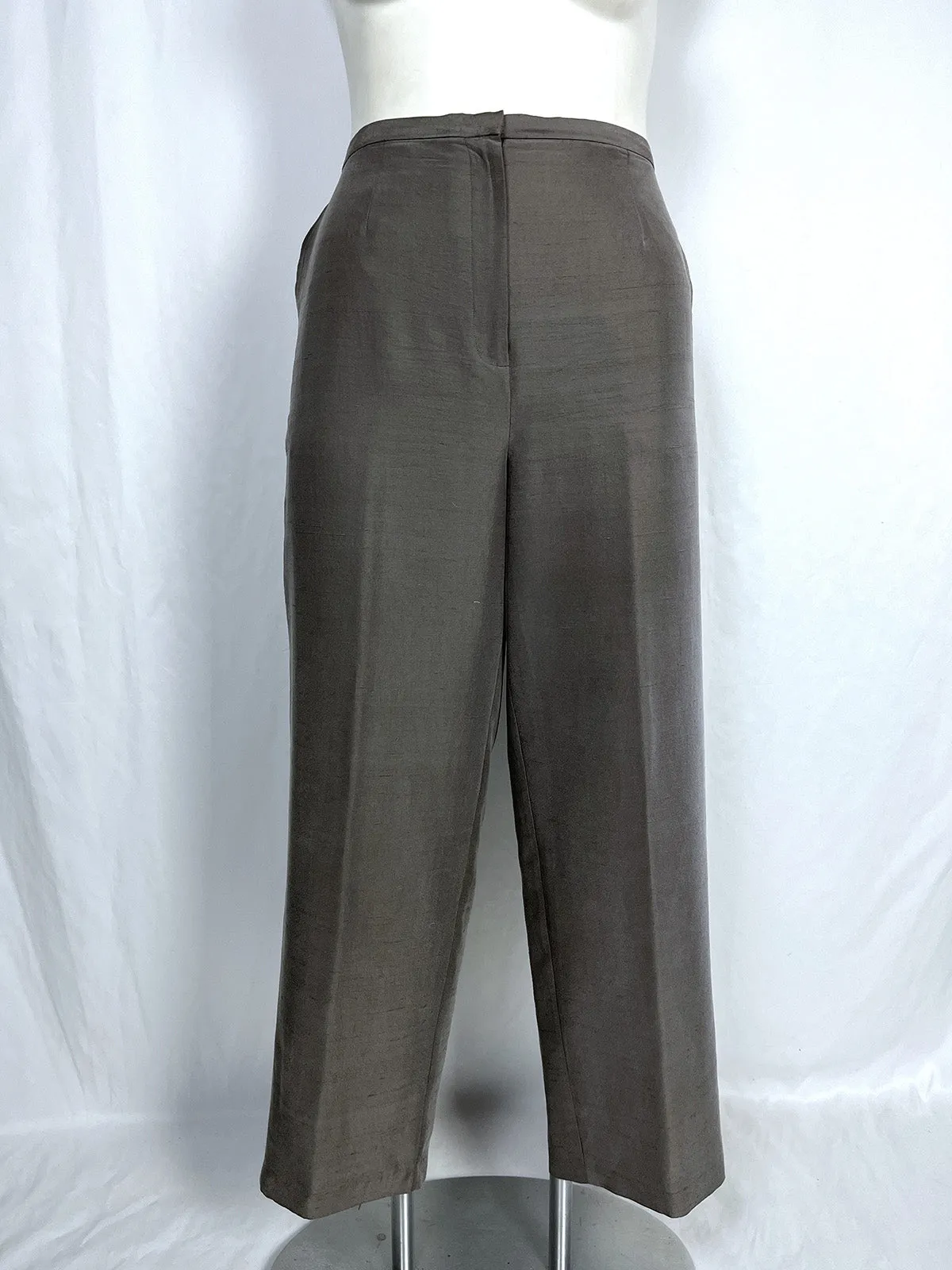 Eileen Fisher Plus Size Taupe Gray Pants Jacket Suit Set