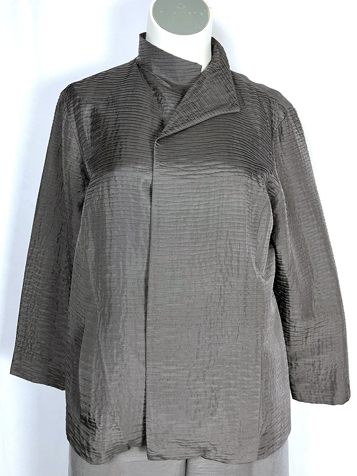 Eileen Fisher Plus Size Taupe Gray Pants Jacket Suit Set