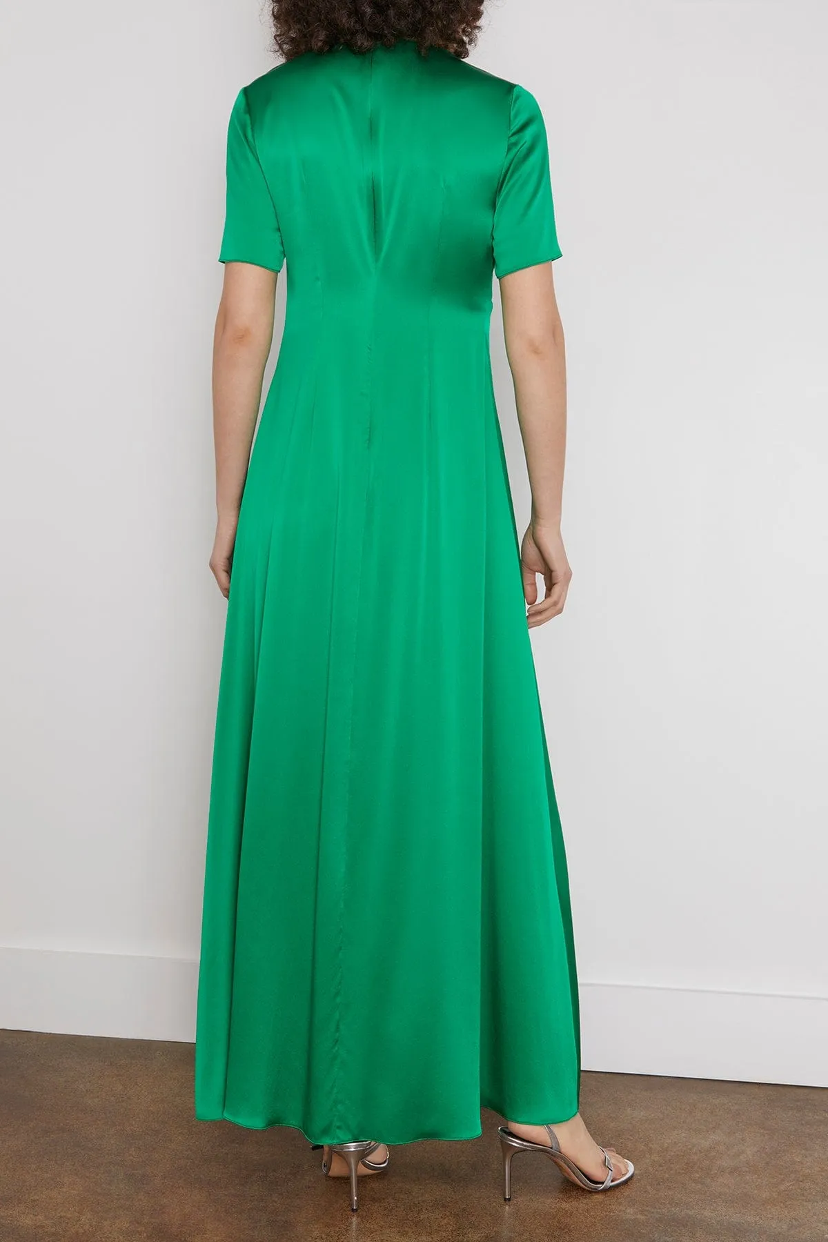 Emerald Twist Front Short Sleeve Dress