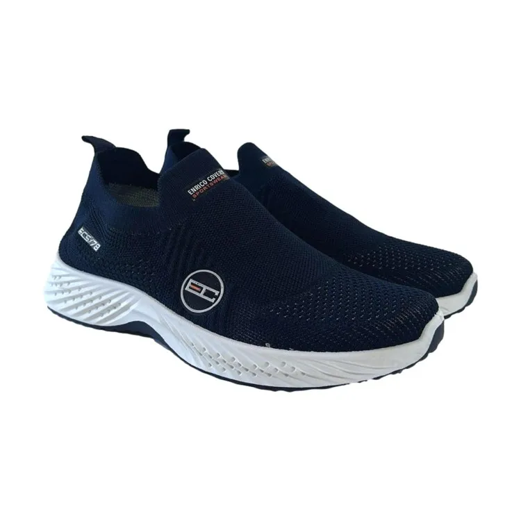 Enrico Coveri Men's Blue Slip-On Sneakers