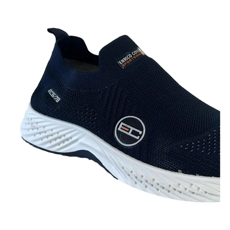 Enrico Coveri Men's Blue Slip-On Sneakers