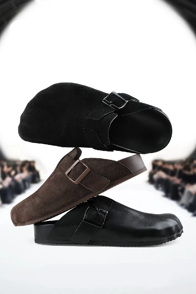 Ergonomic Leather Clog Mules