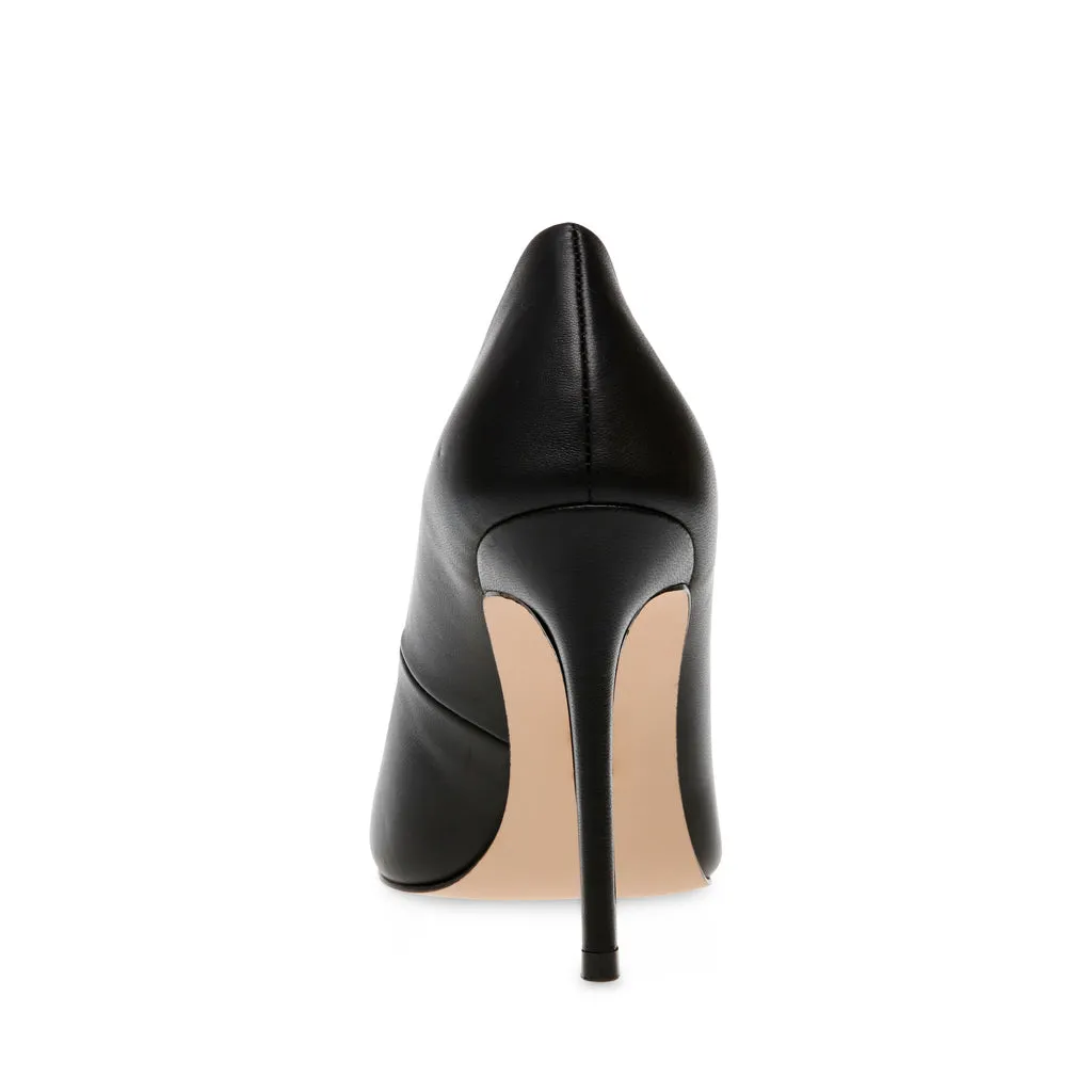 Evelyn-E Black Leather Pump