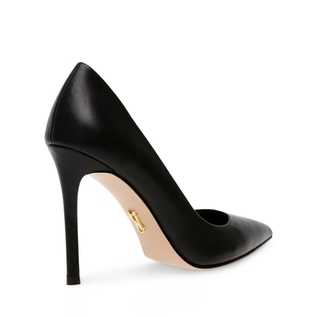 Evelyn-E Black Leather Pump