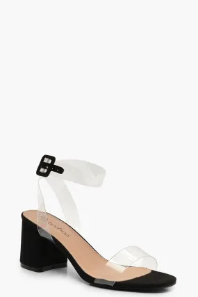 Extra Wide Width Clear Strap 2 Part Heels