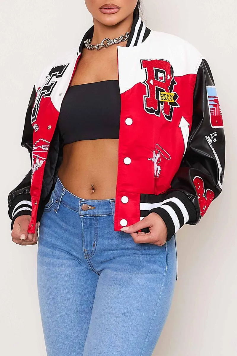 First Row Get Lucky Red Women's Varsity Jacket