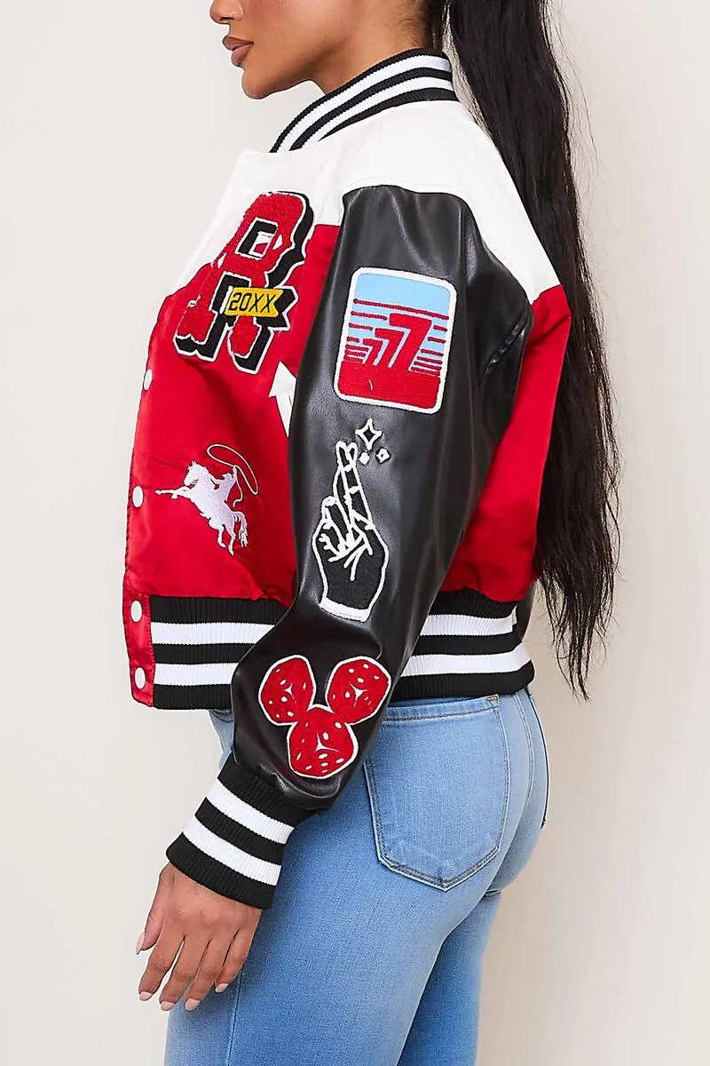 First Row Get Lucky Red Women's Varsity Jacket