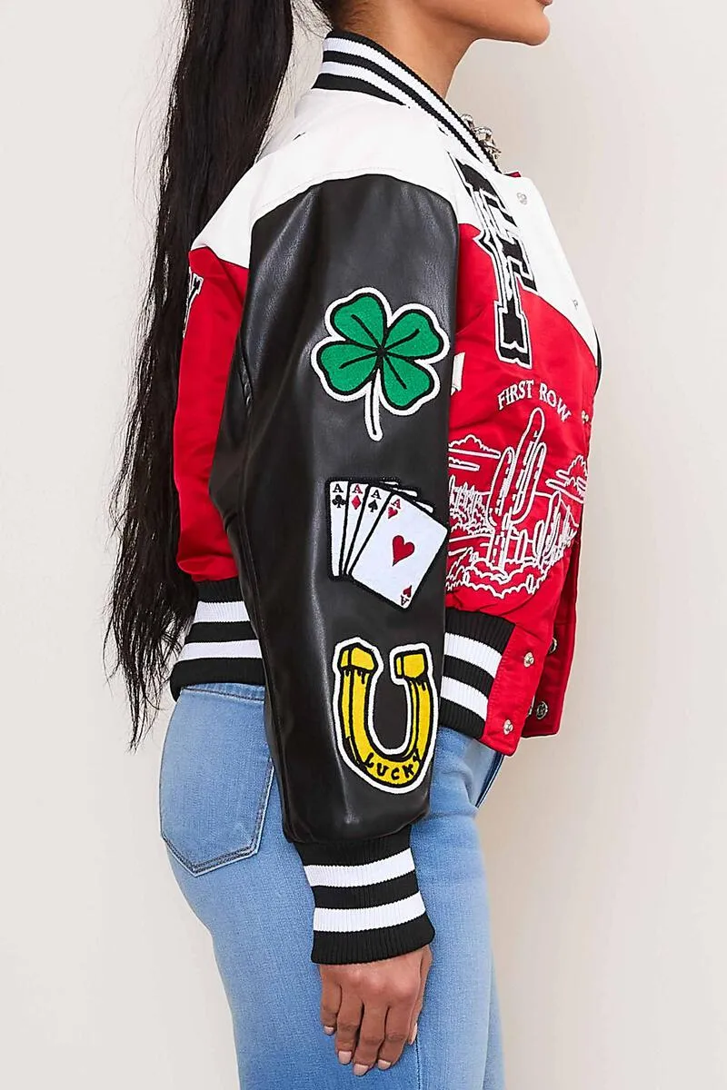 First Row Get Lucky Red Women's Varsity Jacket