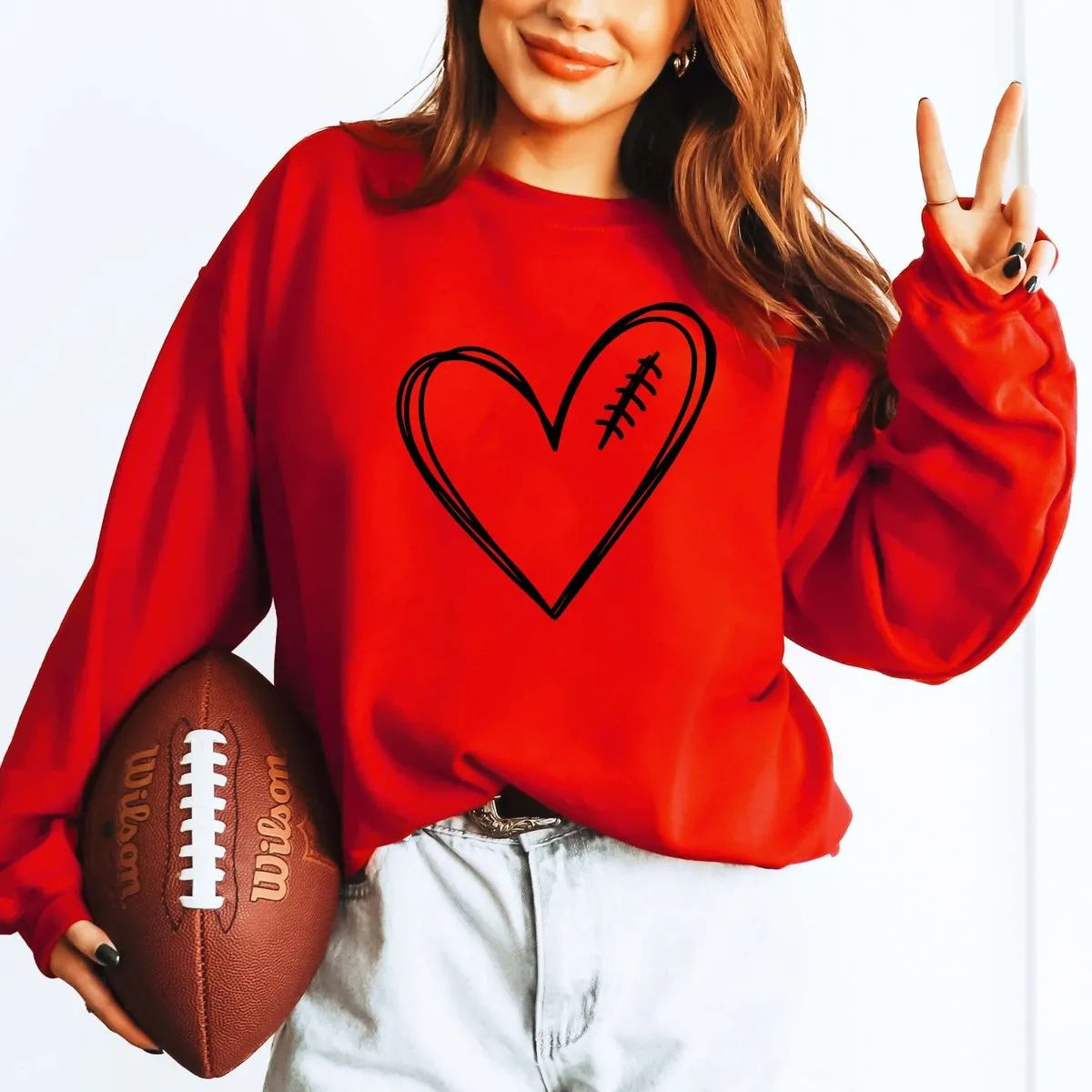 Football Heart Sweatshirt