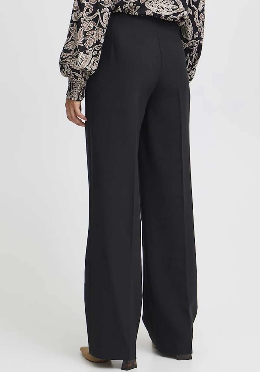 Fransa Abigail Wide Leg Trousers, Black