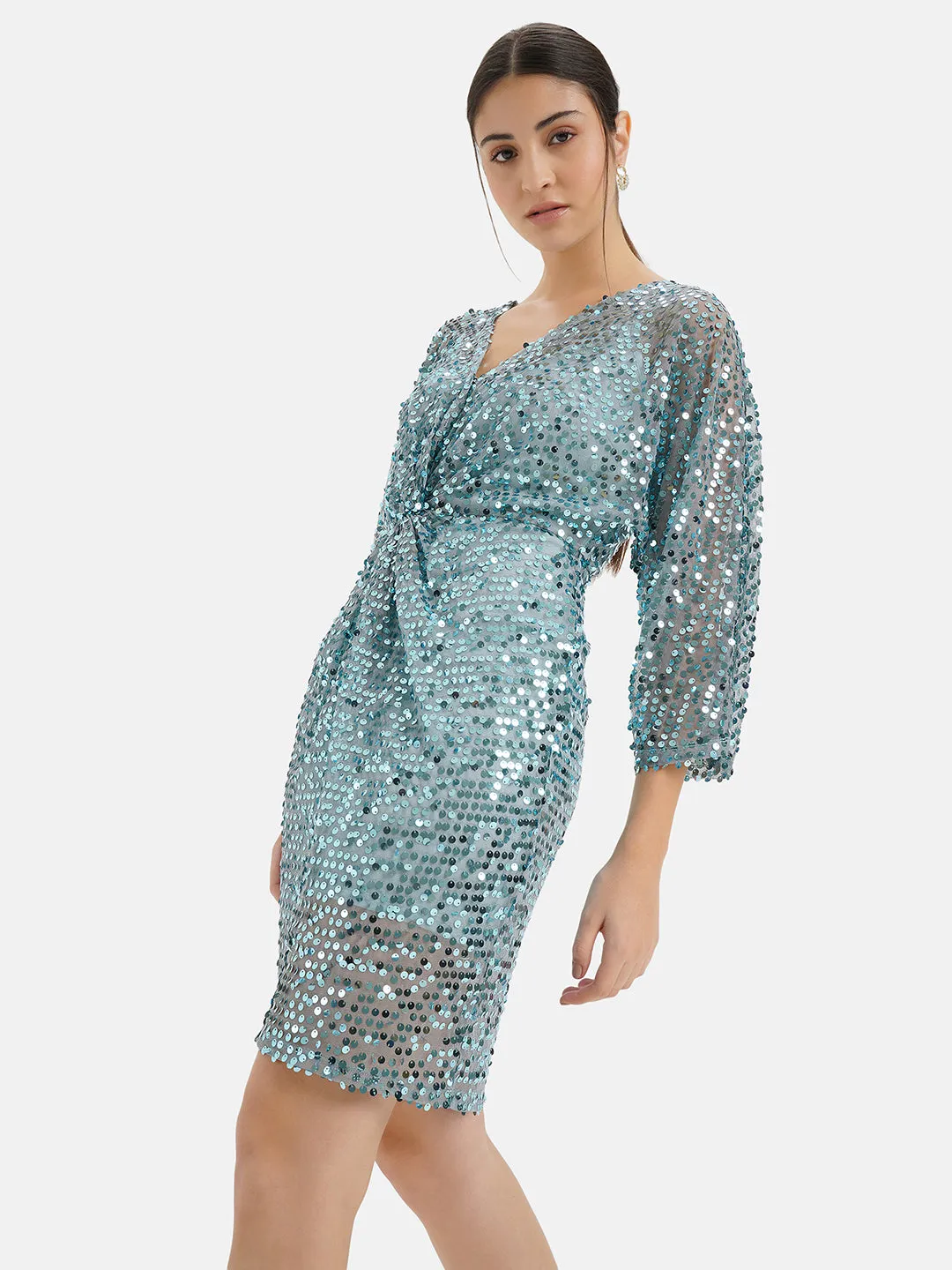 Tie-Front Sparkly Dress.