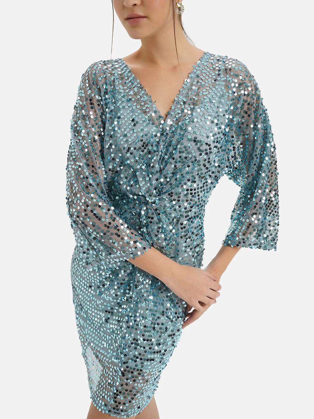 Tie-Front Sparkly Dress.