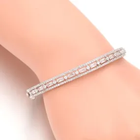 Shiny Cubic Zirconia Bangles for Women - Perfect for Engagement Parties