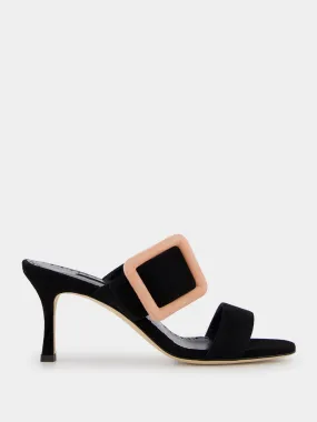 Gable Suede Buckle Open-Toe 70mm Mules