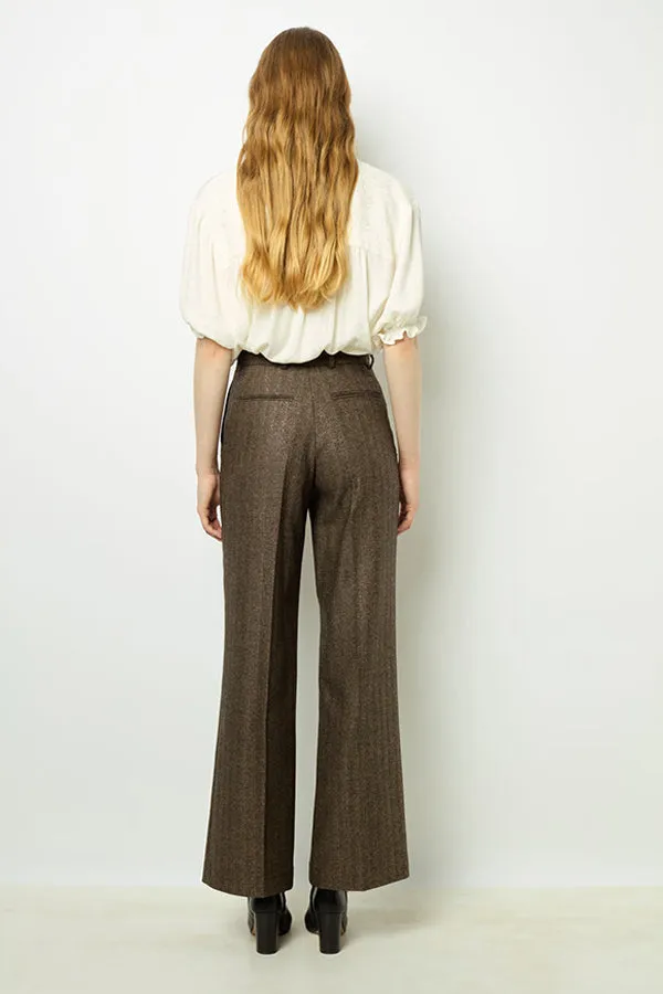 Gerard Darel DALI HERRINGBONE STRAIGHT CUT TROUSERS