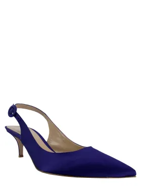 Gianvito Rossi Satin Pointed Toe Slingbacks Size 9 - Shop now at [brand's website]