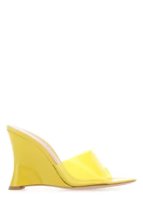 Gianvito Rossi Yellow Pvc Mules