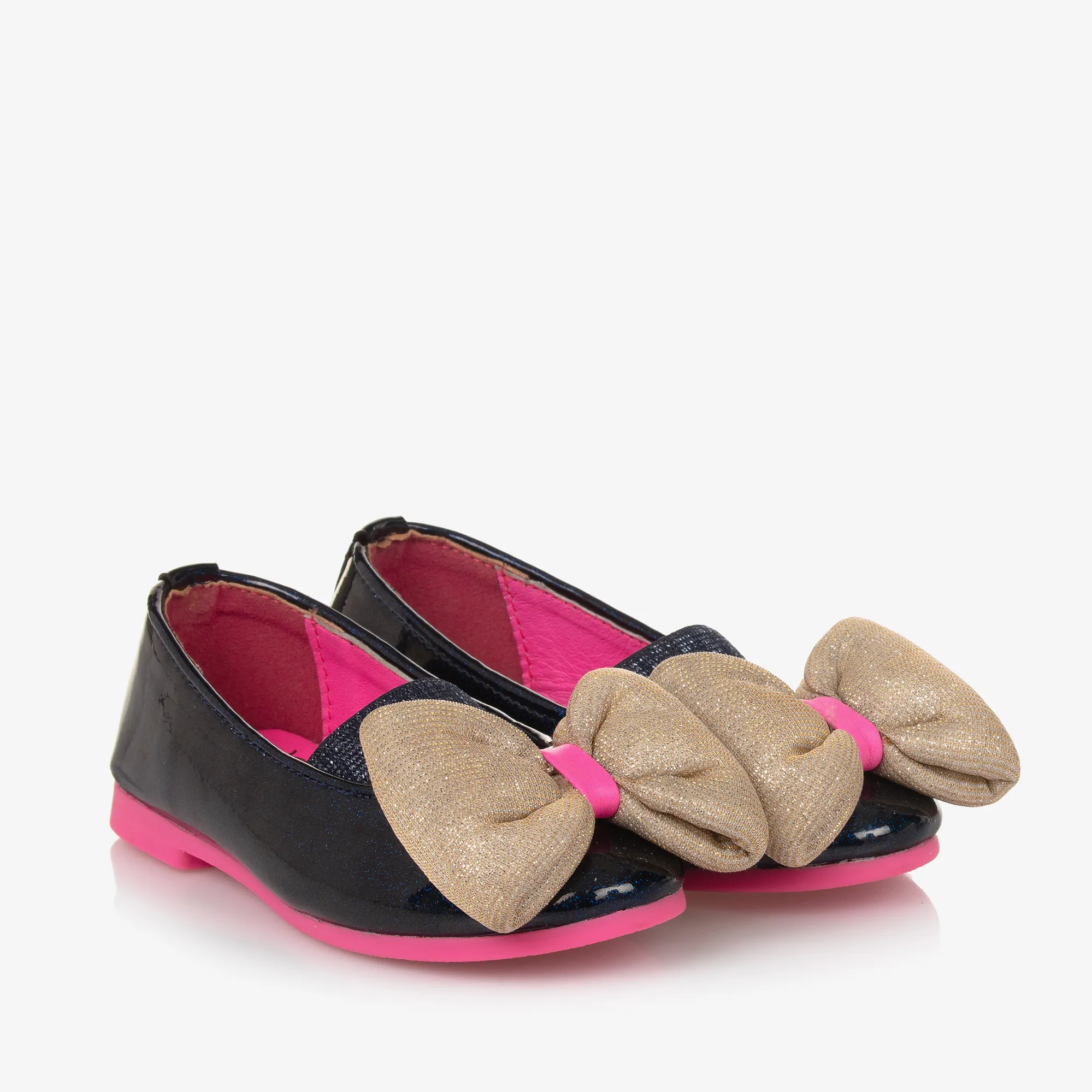 Girls Navy Blue Ballerina Pumps