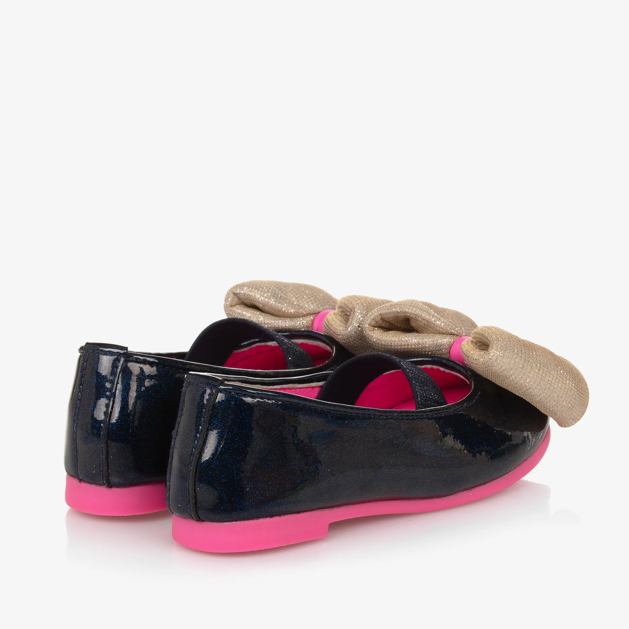 Girls Navy Blue Ballerina Pumps