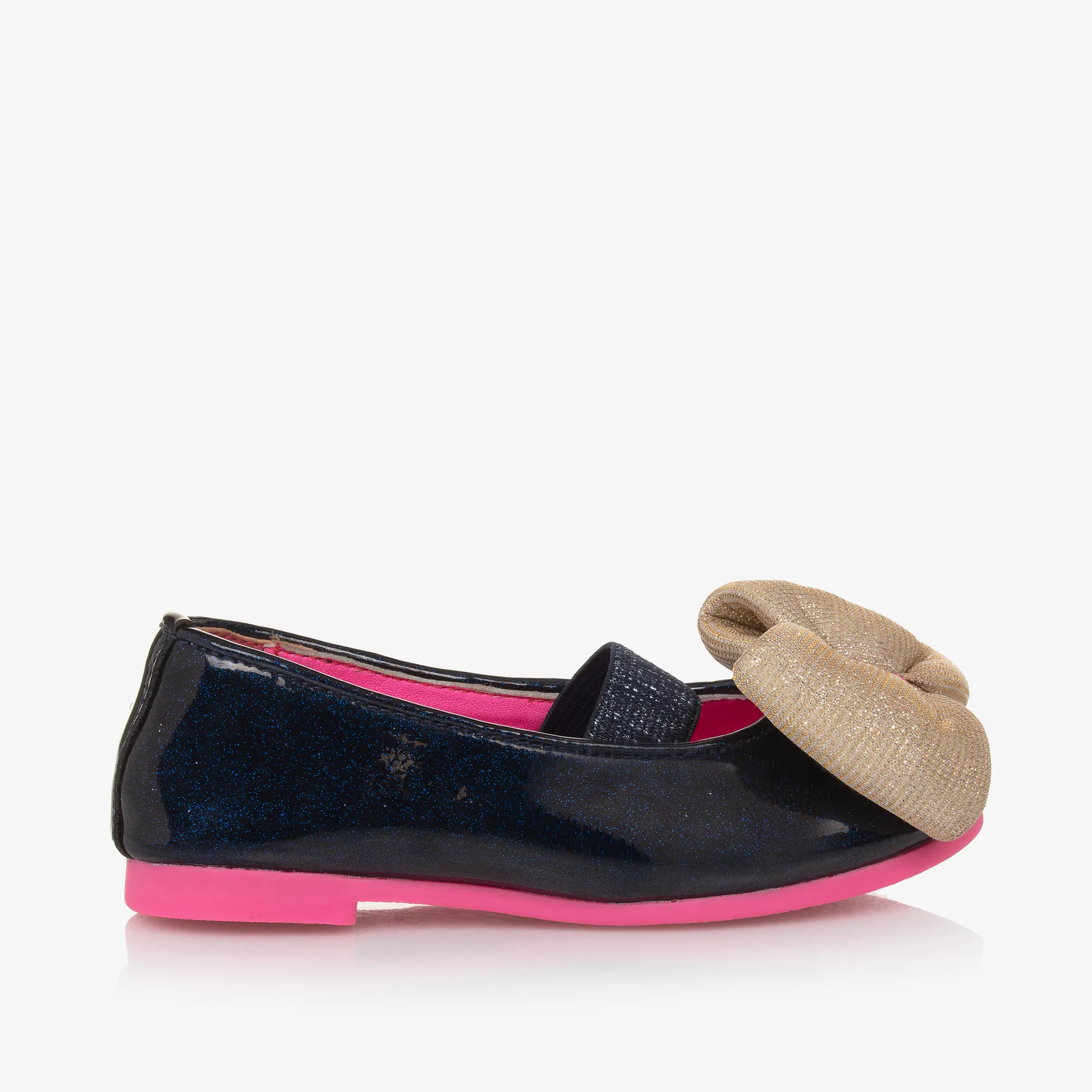 Girls Navy Blue Ballerina Pumps