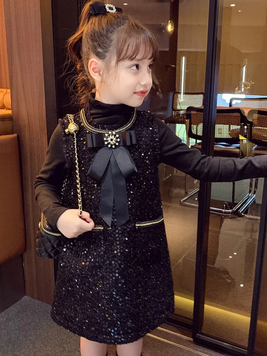 Girls' small fragrant style suit skirt autumn and winter 2023 new fashionable children's Internet celebrity suit skirt little gi