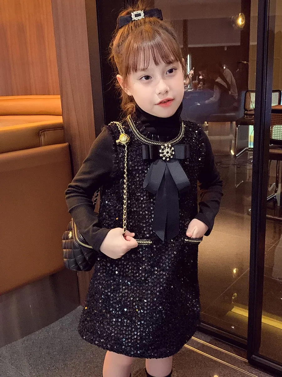 Girls' small fragrant style suit skirt autumn and winter 2023 new fashionable children's Internet celebrity suit skirt little gi