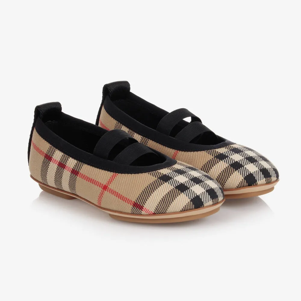 Girls Vintage Check Pumps