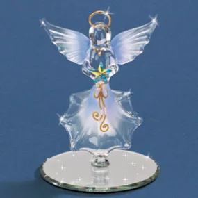 Glass Angel Figurine with Star Detail