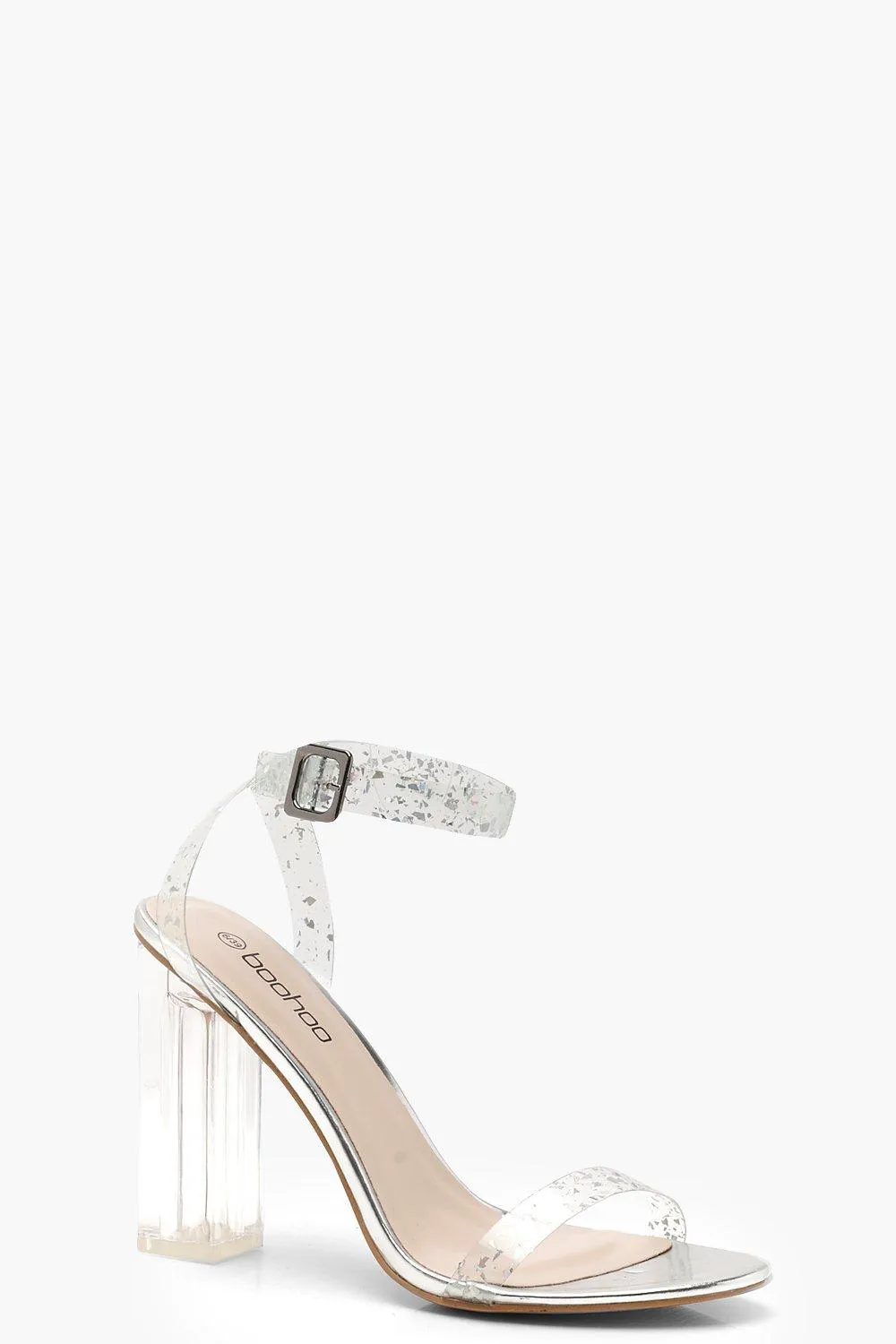 Glitter Clear 2 Part Block Heels