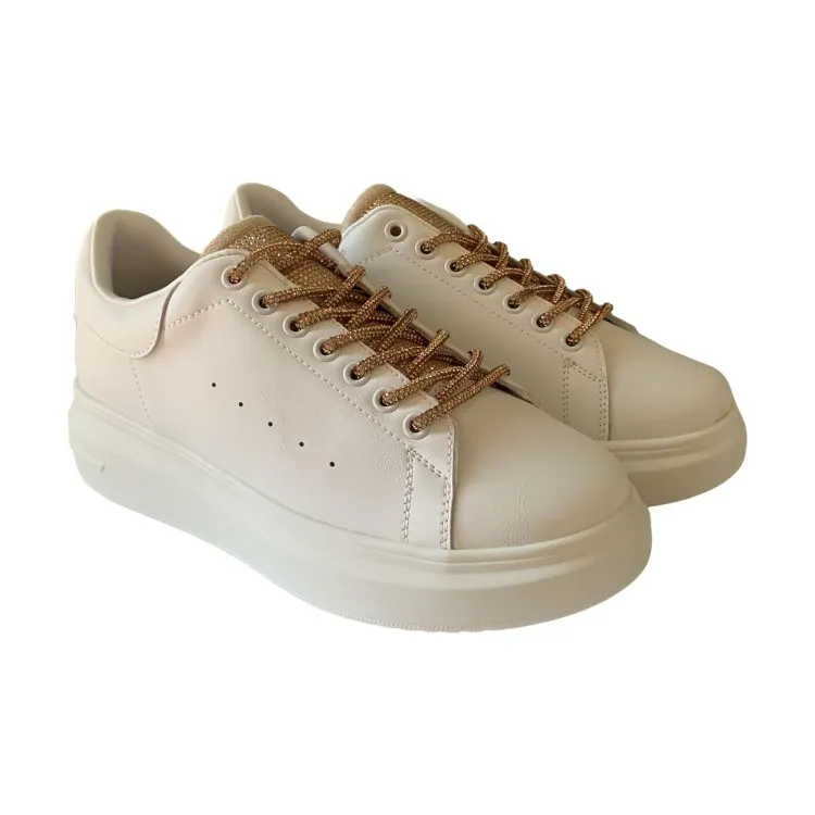 Gold & Gold GB811 Women's Champagne Sneakers