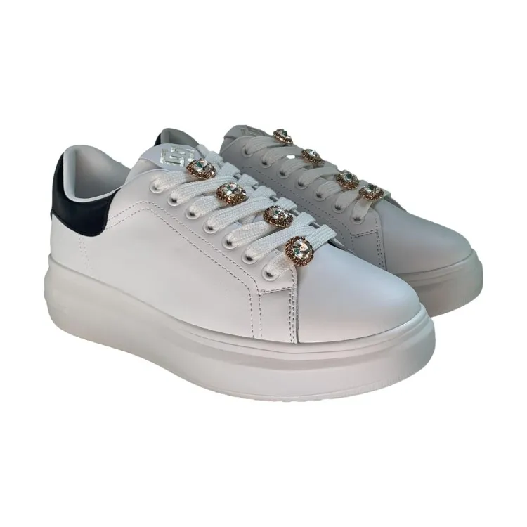 White and Black Women's Sneakers by Gold & Gold