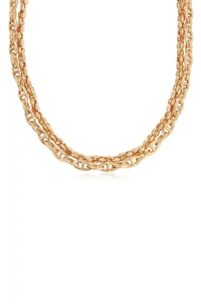 Golden Rays Linked Chain Necklace Set