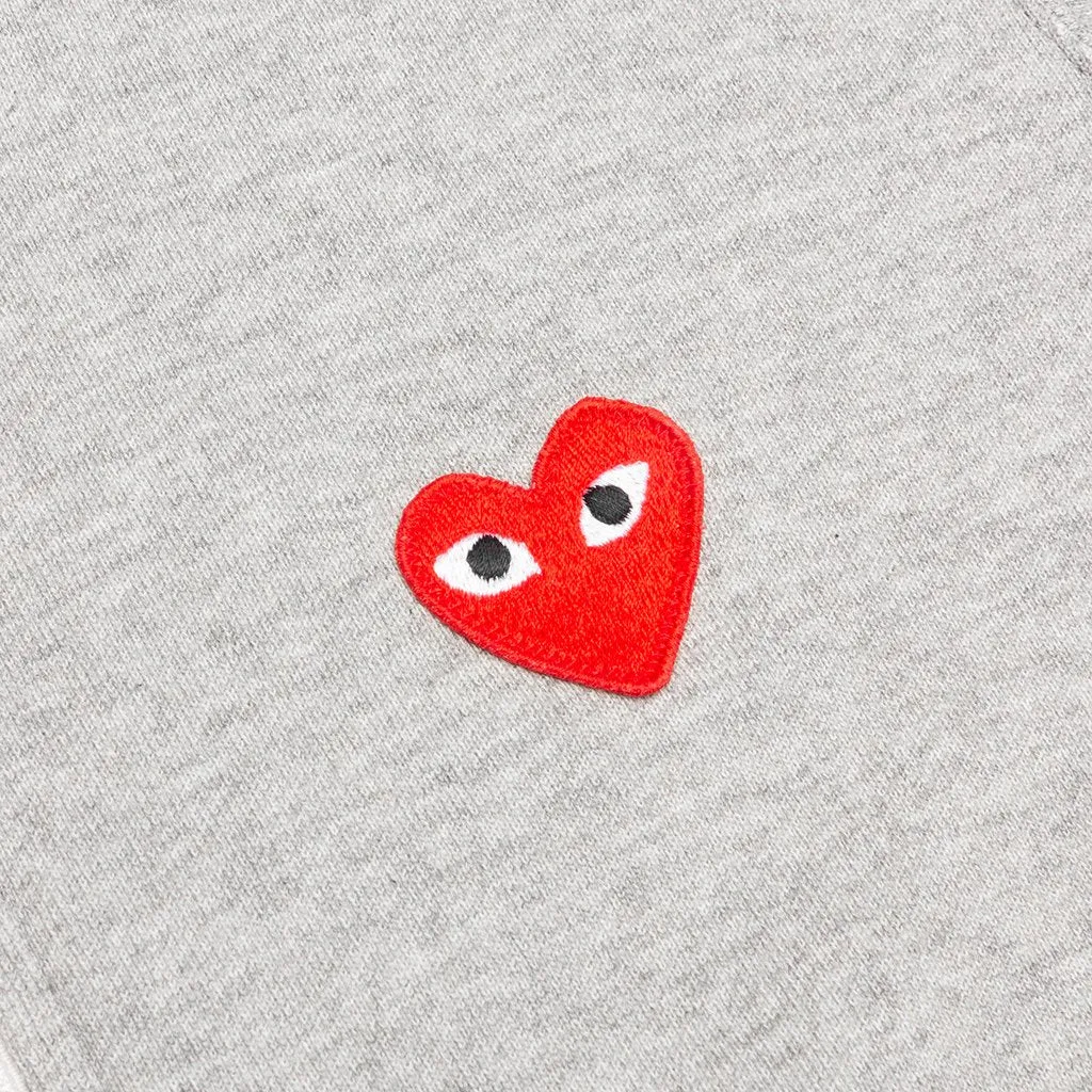 Grey Heart Print Zip-Up Hoodie