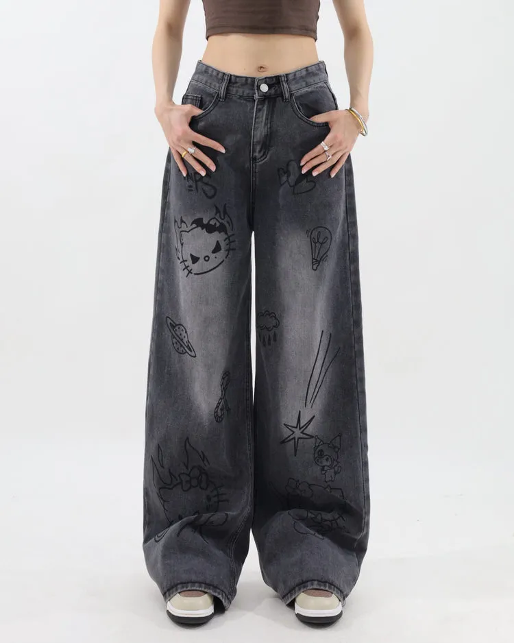 Grunge Aesthetic Cat Jeans