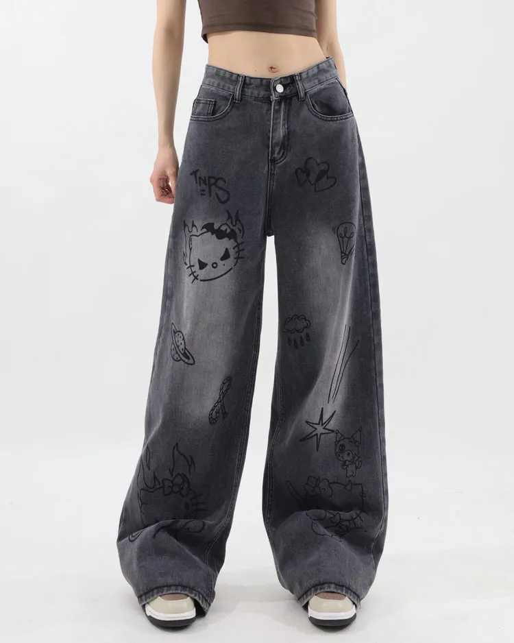 Grunge Aesthetic Cat Jeans