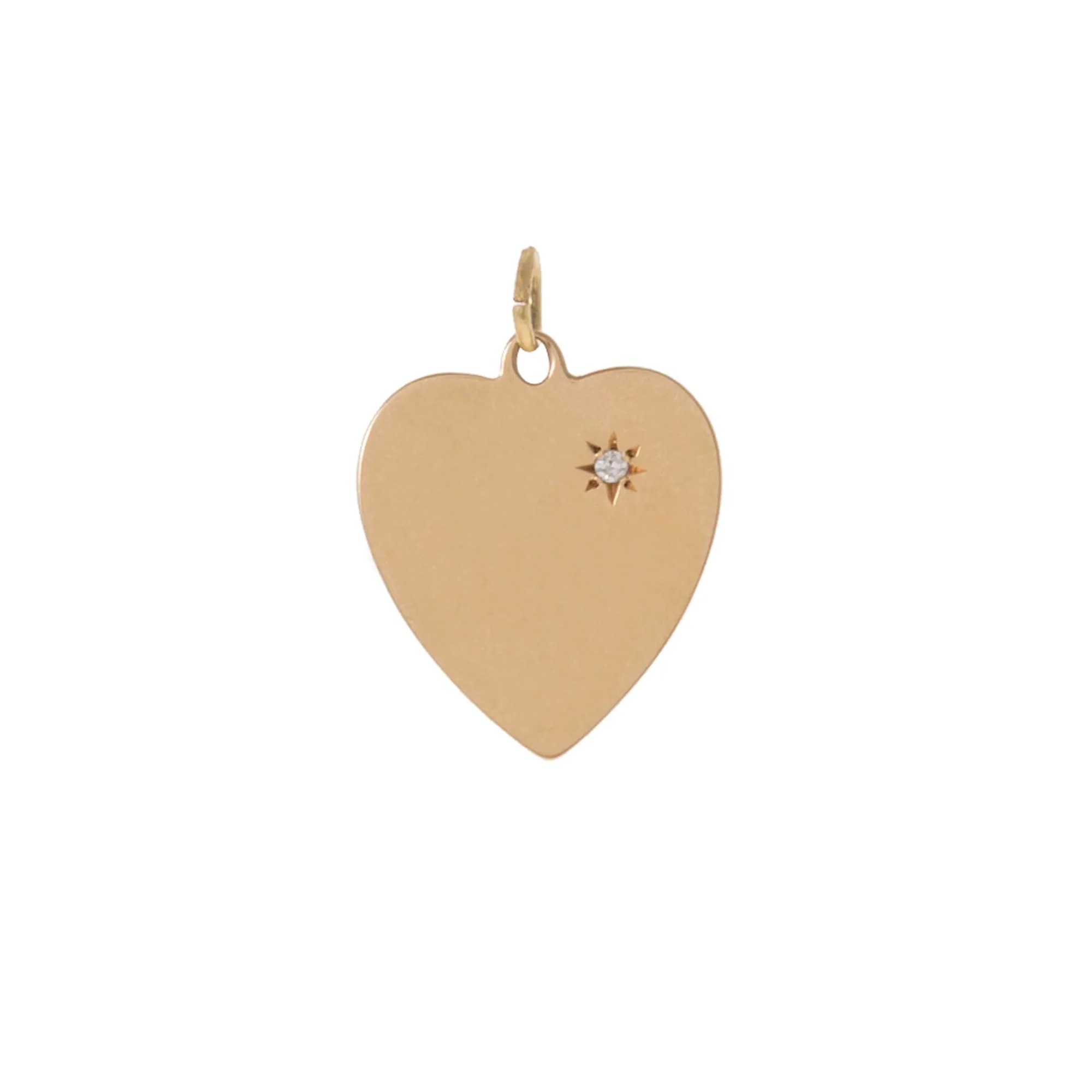 Heart Charm with Star Set Diamond