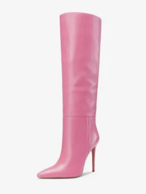 Elegant Pointed Toe High Heel Knee Boots