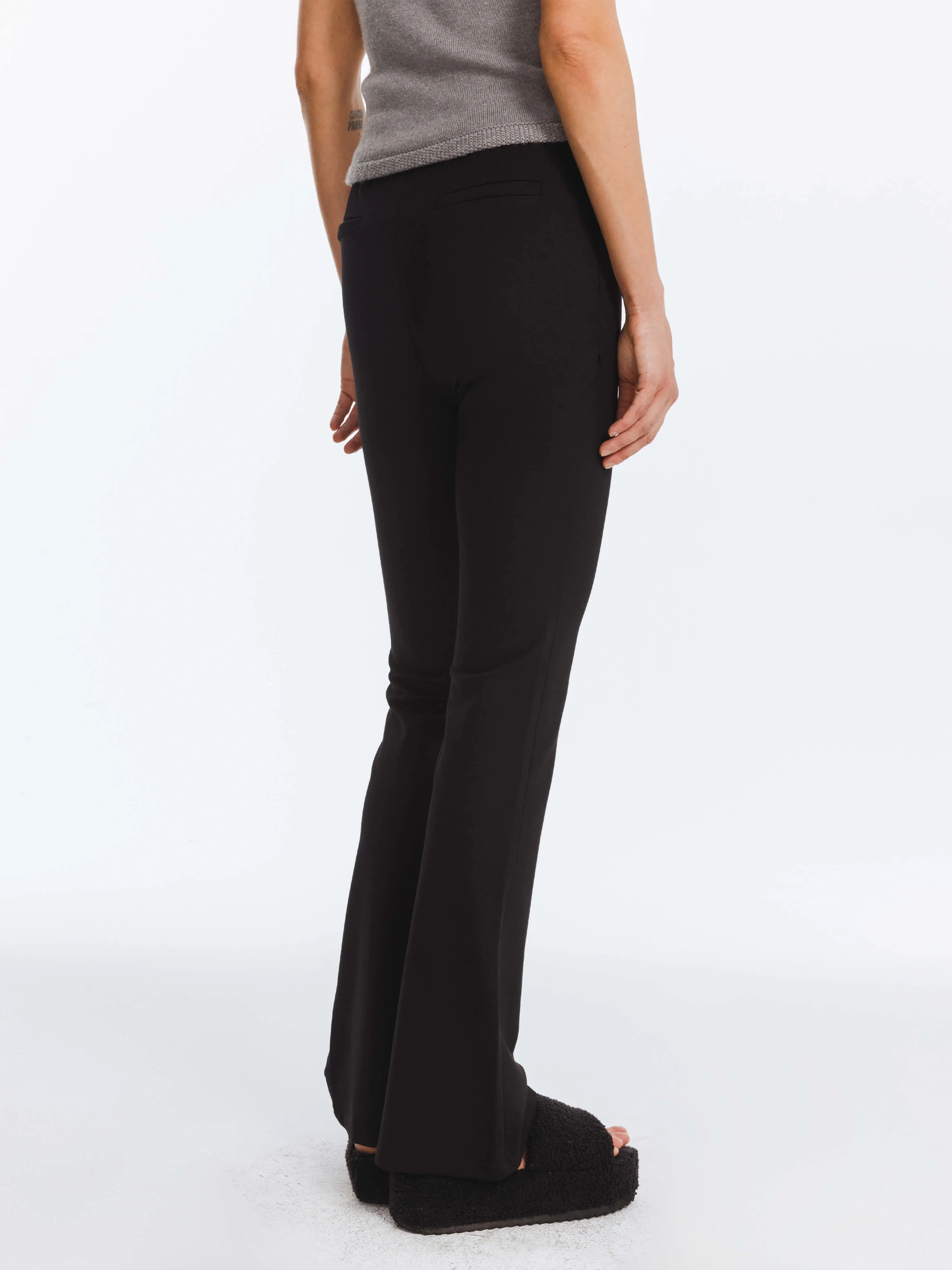 High Waisted Flared High Elastic Trousers