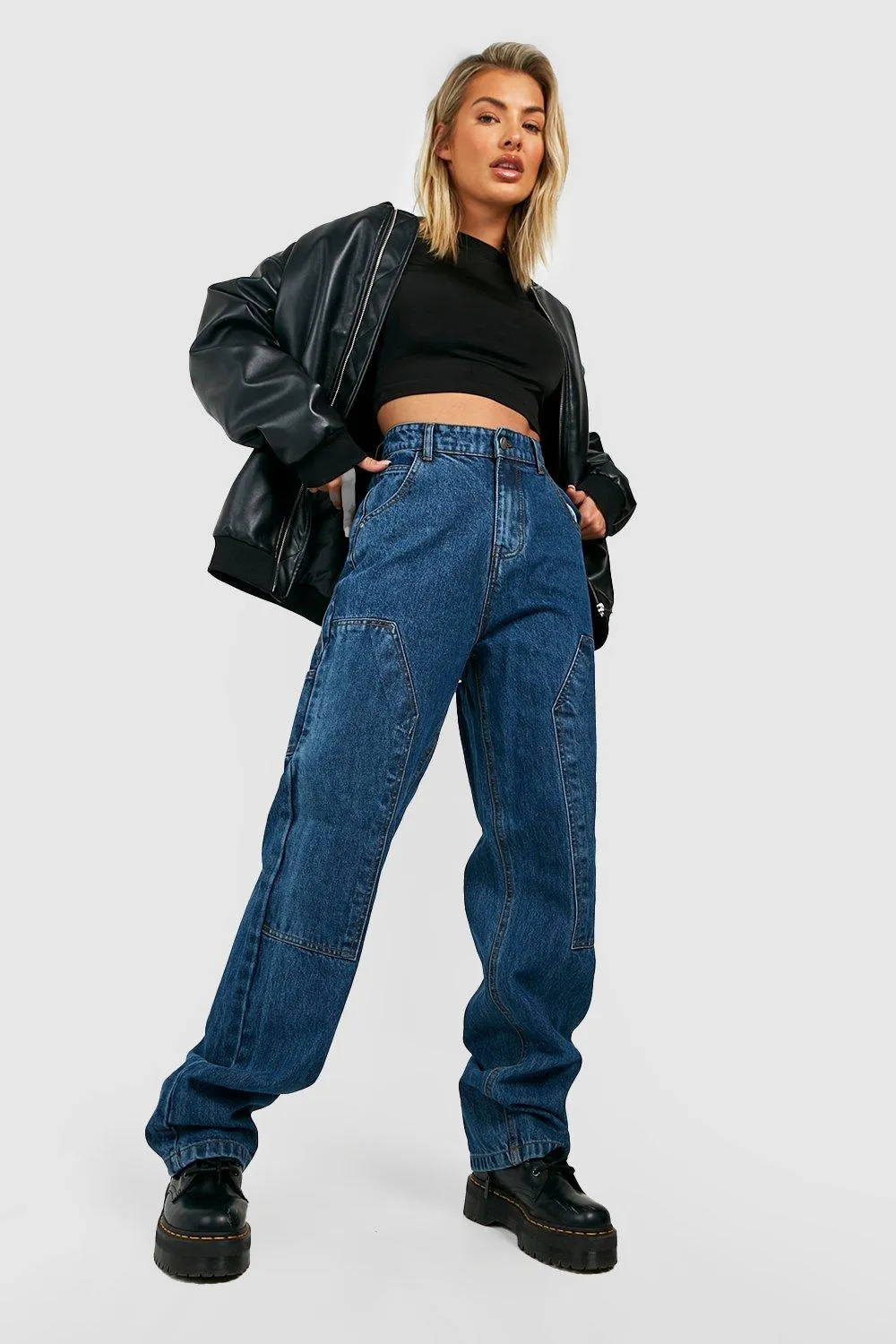 High Waisted Utility Dad Jeans