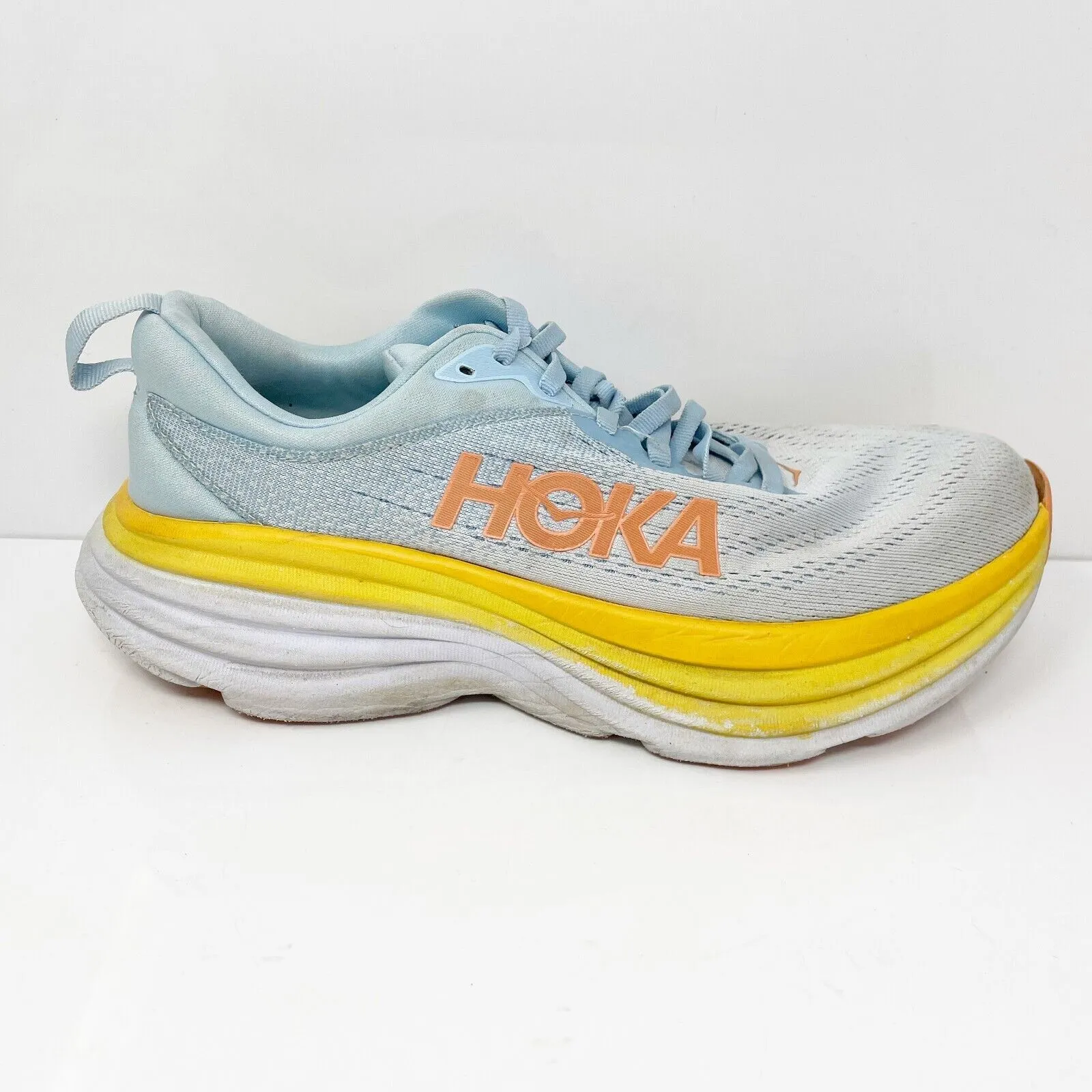 Hoka One One Womens Bondi 8 1127954 SSCA Blue Running Shoes Sneakers Size 8.5 D