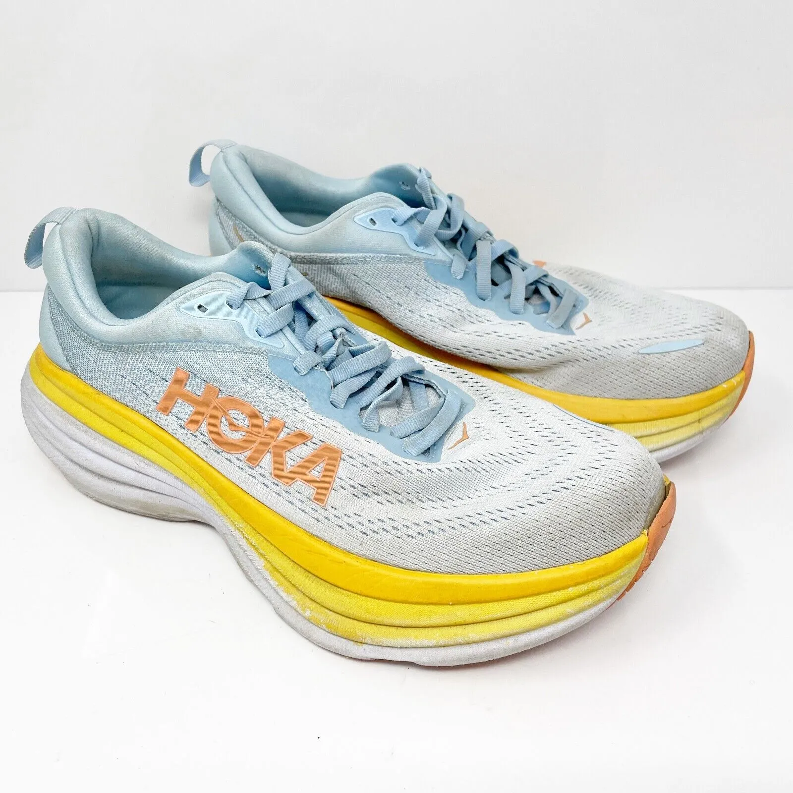 Hoka One One Womens Bondi 8 1127954 SSCA Blue Running Shoes Sneakers Size 8.5 D