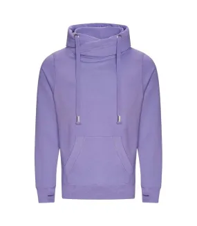 Hoods mens cross neck hoodie digital lavender AWDis