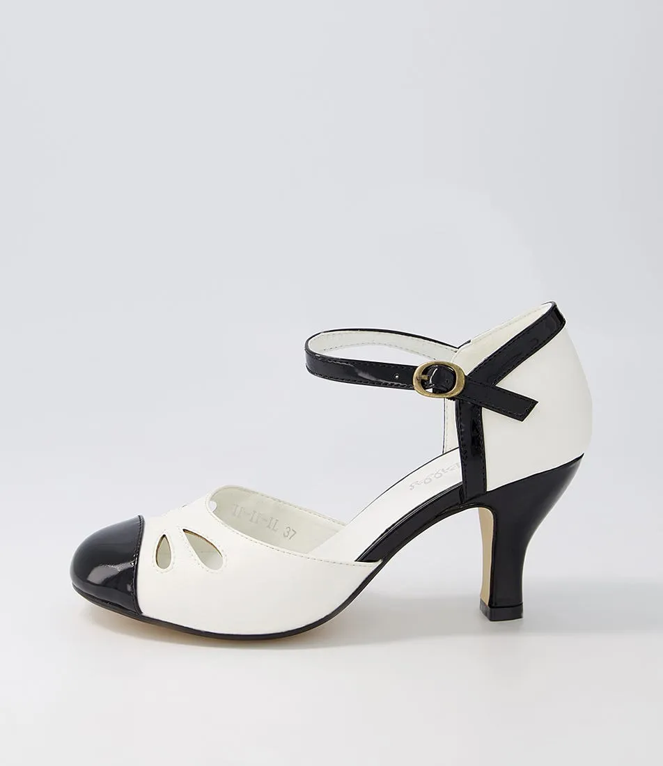 I LOVE BILLY Mandy Black Bone Patent Pu Heels