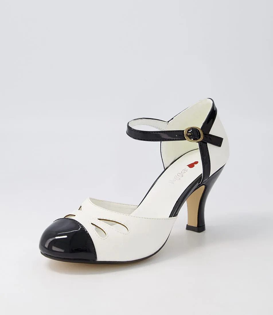 I LOVE BILLY Mandy Black Bone Patent Pu Heels