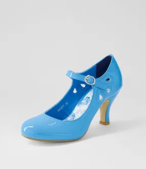 I LOVE BILLY Mendy Aqua Patent Mary Jane Heels